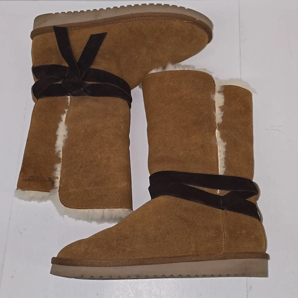 UGG KOOLABURRA Rozalia Chestnut Brown Suede Tall Boots Womens Size 9